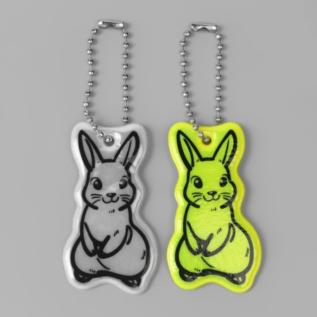 The reflective element "Rabbit", bilateral, 3.2 × 5.9 cm, color mix-4