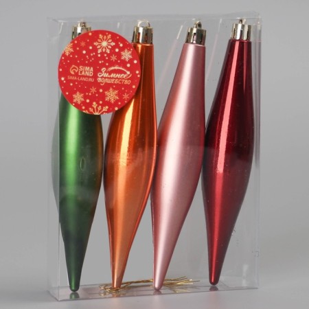 Christmas tree decoration "Bright icicles" (set 4 pcs) mix-1