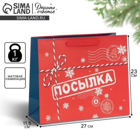 Laminated horizontal "Parcel", ML 27 x 23 x 11.5 cm, New Year