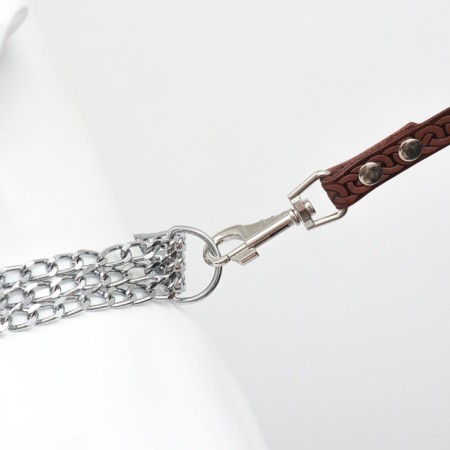 A metal collar weaved with a nylon insert, 60 cm x 3 mm-1