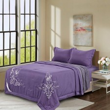 A set with a blanket of the Izid duet, size 230x250 cm, 160x220 cm - 2 pcs, 50x70 cm - 2 pcs, purple color
