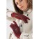 Gloves are female, dimensionless, without insulation, burgundy color