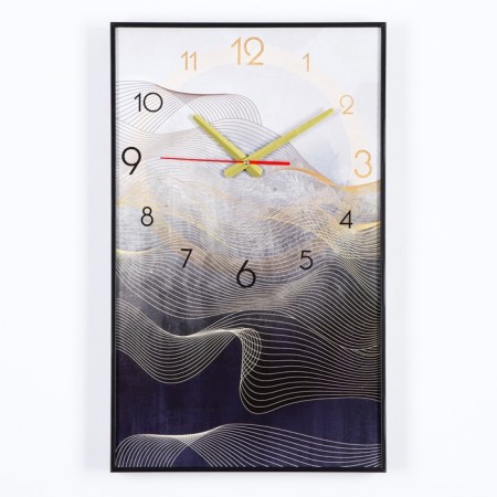 Carty clock is wall-mounted, interior "lines", smooth move, 57 x 35 cm-3