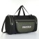 Road bag with zipper, long belt, 3 outer pockets, black color/hack