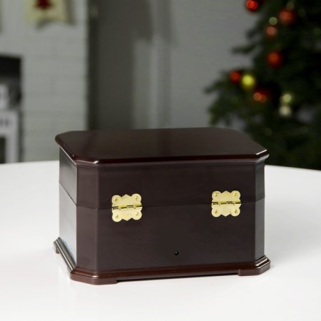 LED figure "Santa Claus by train" 31.5 × 18 × 18 cm, polystone, AAX3 batteries (not in the kit), USB, glow warm white-7