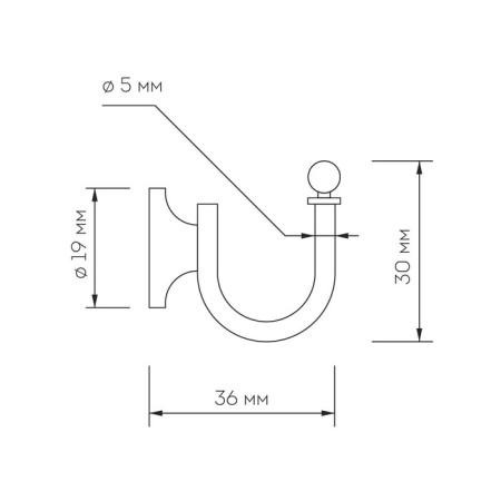 Hook furniture tundra TKO005, one -rod, bronze, 200 pcs-4