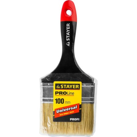 Brush flat Stayer Universal 0104-100, natural bristles, wooden handle, 100 mm-3