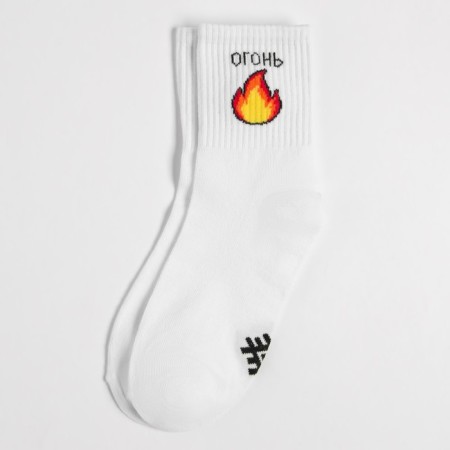Women's socks kaftan "fire" p. 36-39 (23-25 ​​cm), white-3