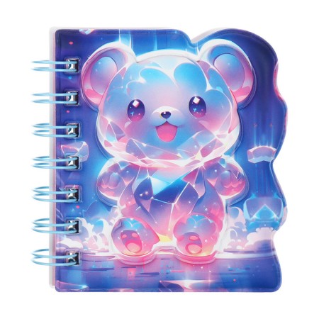 Notebook Gift Book on the crest 80l, line, color block, PVC cover 3D Bear (10x10.5cm) 10539