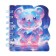 Notebook Gift Book on the crest 80l, line, color block, PVC cover 3D Bear (10x10.5cm) 10539
