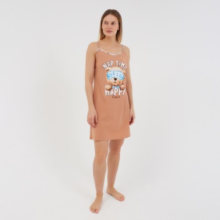 Female homemade set (robe/shirt), beige color, size 44-3