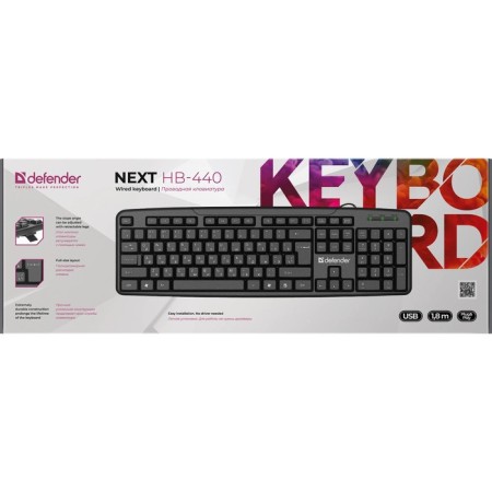 DEFENDER NEXT HB-440 keyboard, wired, membrane, 104 keys, USB, black-6