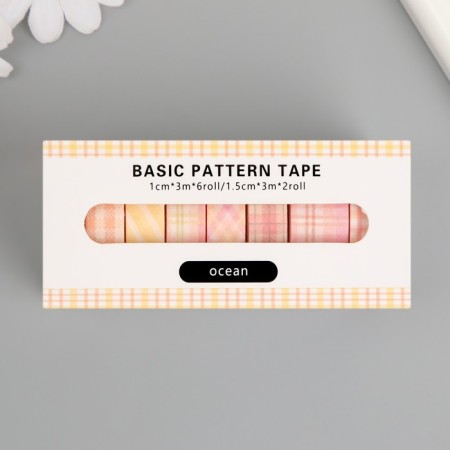 Adhesive tape Paper "Bright Summer" Width 1; 1.5 cm winding 3 m set 8 pcs-4