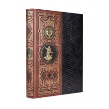The history of the Russian theater. A book in a collectible leather inlaid binding of handmade with a gilded tove