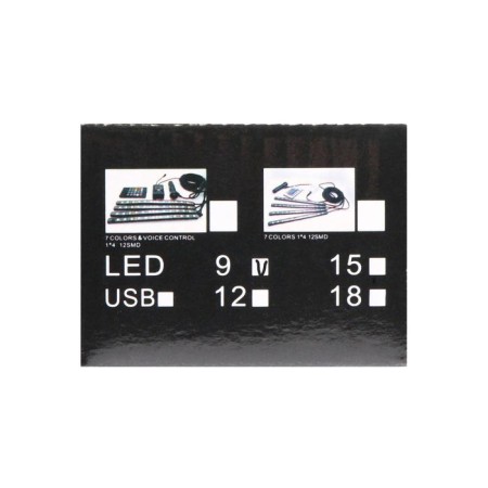 Salon backlight 9 LED-5050, 14 cm, remote control, light music, multicate RGB, 4 pcs-6