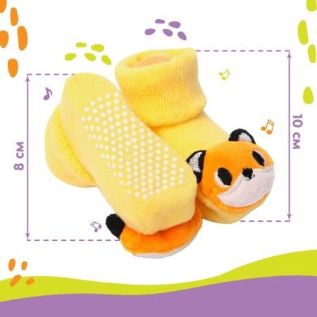 Set of socks - rattles "foxes", 2 pcs, crush me-2