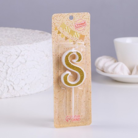 Candle for the cake "Squeezes" number 8, golden, 5.2 cm-1