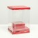 Box for flowers with a vase and PVC windows are folding, red, 16 x 23 x 16 cm