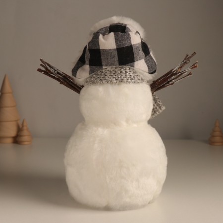 Decor "Snowman in a header-ear and scarf" 16x13x24 cm-2