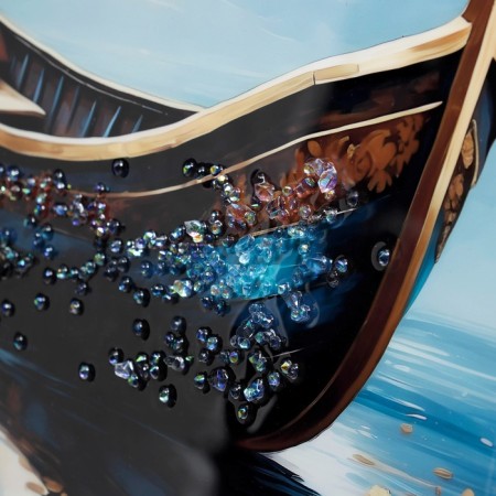 Acrylic painting "Boat under the Moon" 60x39.5 cm-3