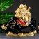 Piggy bank "Hotty on the buffalo" red gold, 22x44x37cm