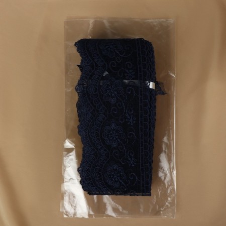 Lace on a grid, 80 mm × 11 ± 1 m, dark blue color-2