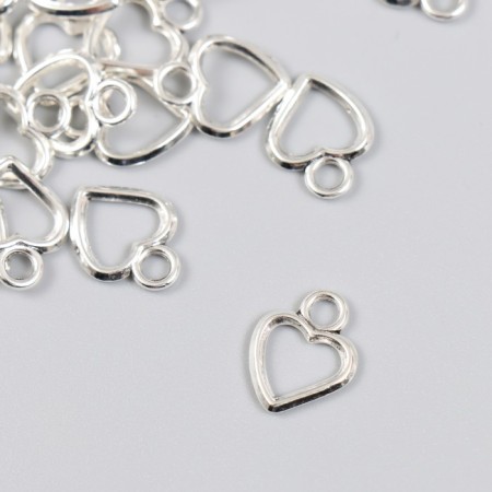 Decor for creativity Metal "heart" silver 1.1x1.4 cm-1