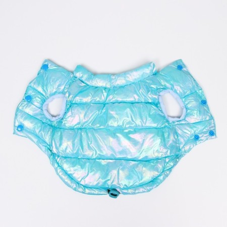 Dog jacket two -sided with a weight, size 16 (ds 36 cm, og 46 cm, ok 35 cm), blue-7