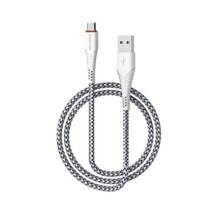 Cable Borofone BX25, microUSB - USB, 2.4 A, 1 m, nylon braid, white-2