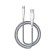 Cable Borofone BX25, microUSB - USB, 2.4 A, 1 m, nylon braid, white