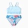 Separate swimsuit for girls, blue color, height 104-110 cm