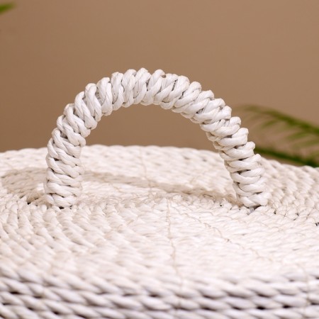 Wicker basket with a lid 27x27x35 cm-2