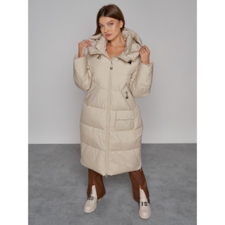 Coat insulated winter female, size 42, beige color