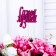 Topper "The best", fuchsia 13x7.1 cm