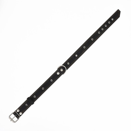 Collar leather two-layer dimensionless, 69 x 3.5 cm, Osh 45-60 cm, black-4