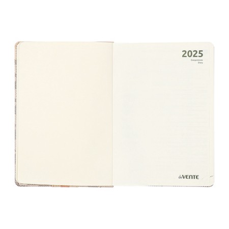 Dated 2025 DATA A5 168 sheets, DEVENTE. Expert, integral cover to leatherette, pocket, perforation, liesse, cream block 70 g/m2, gray-4