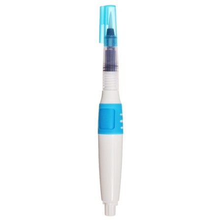 Synthetic brush, with a reservoir, with a color holder