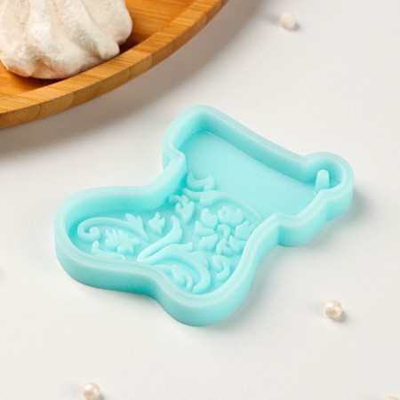 Silicone Mold "New Year's toe", 7 × 6 × 0.8 cm, the color is turquoise-2