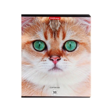Notebook A5 96 sheets in a cage, Erichkrause "Cats", covered Cardboard, matte lamination, selective UV-LK, OFSET 100% White, MIX (1 species in Spike)-9
