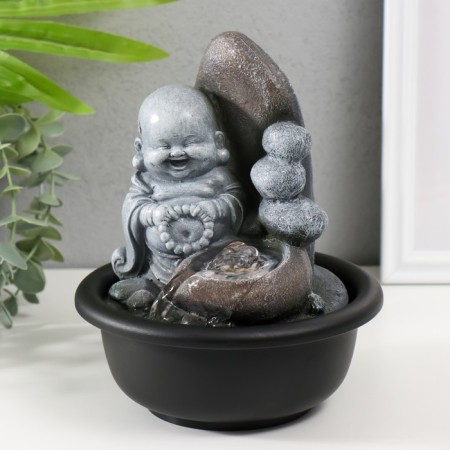 The desktop fountain from the network, the backlight "Little Khothei with cliffs at the rock" 16x16x19 cm-1
