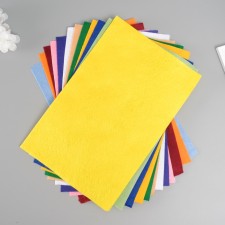 Set of soft felt (12 pcs) Assorted, 1.5 mm, 20x30 cm