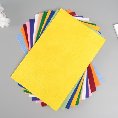 Set of soft felt (12 pcs) Assorted, 1.5 mm, 20x30 cm