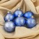 Set of balls plastic D-6 cm, 6 pcs "Lace Patter" Blue
