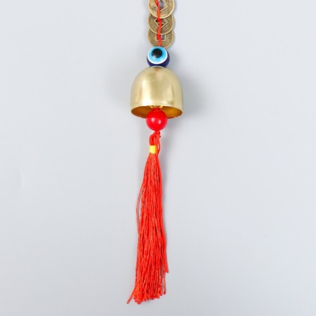 Metal bell "from the evil eye" 1 bell+3 coins 18 cm-2