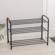 Shoe stand, 3 tiers, 65 × 30 × 48 cm, black color