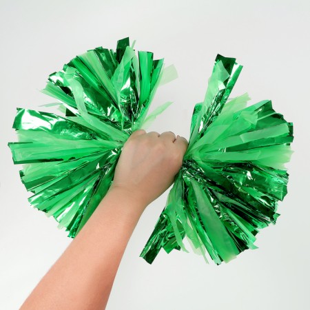 Pompom 1pc, green color, foil-1