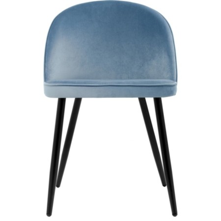 Stol on a metal frame Dodo metal/velor, black/blue 48x54x77 cm-8