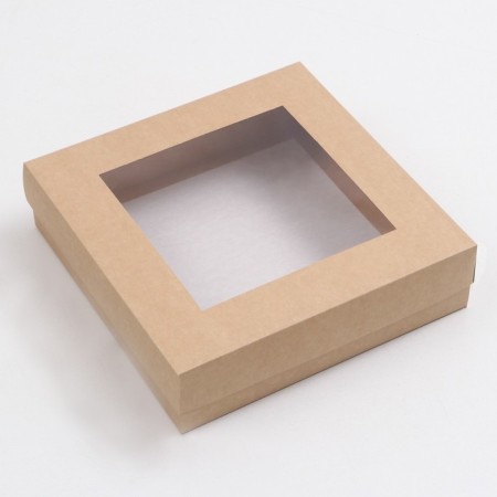 The box is folding, the lid is, with a window, craft, 30 x 30 x 8 cm-1