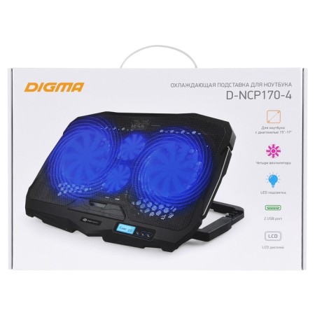 Digma d-ncp170-4 laptop stand 390x280x28mm 2xusb 4x 70/125mmfan 750g black-6