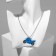 Pendant "Motocycle", the color is blue-black in silver, 70 cm
